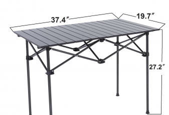 RORAIMA Easy Setup Portable Compact Aluminum Camping Folding Table With 120Lbs Capacity 